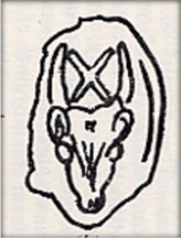 Middle Minoan III seal, 1700-1600, Bull with X in place of Labrys, in Herberger 'Thread' Fig 13.JPG