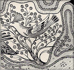 Hoopoe detail fr Partridge Fresco, Evans 'Palace' 2 112.jpg