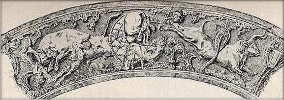 Bull escape, Vaphio Cup detail.JPG